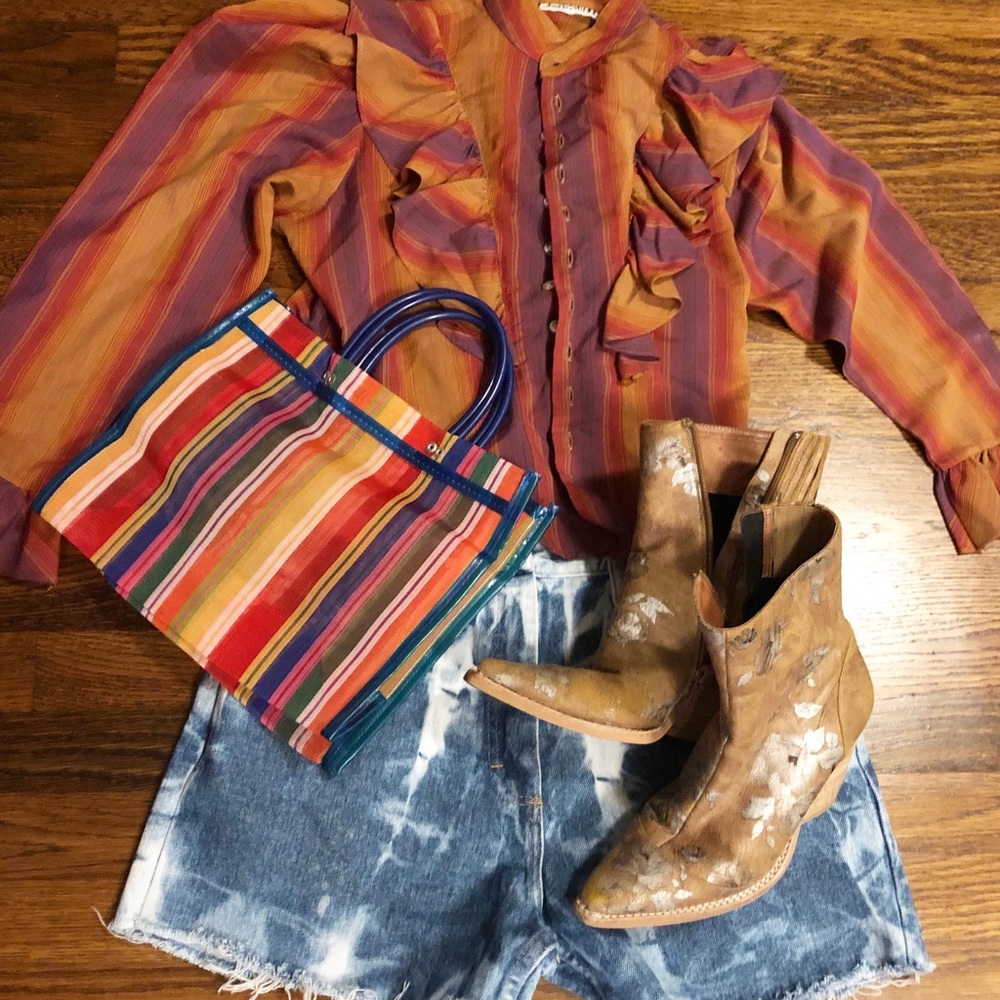 Vintage repurposed denim short wranglers